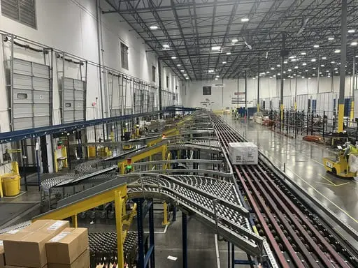 PWD crew installing warehouse racking